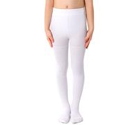NOQ Collants fins pour enfant avec joli imprimé pour fille Motif 40 deniers Cérémonie de danse décontractée, Zojka Bianco, 146/152 cm