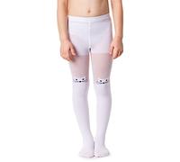 NOQ Collants pour fille avec effet 3D, couleur unie, danse, gymnastique, fantaisie, Little Princess, 122-128 cm