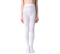 NOQ Collants pour fille avec motif effet 3D uni danse gymnastique fantaisie tenue Little Princess, Nazca Bianco, 116-122