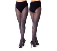 NOQ Collants unicolor pour femmes 40 deniers, collant coloré décontracté, bas sensuels avec pied semi-transparent Mireille, Anthracite, XL