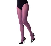 NOQ Collants unicolor pour femmes 40 deniers, collant coloré décontracté, bas sensuels avec pied semi-transparent Mireille, Prugna., M