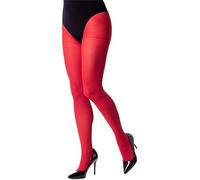 NOQ Collants unicolor pour femmes 40 deniers, collant coloré décontracté, bas sensuels avec pied semi-transparent Mireille, Rouge, L