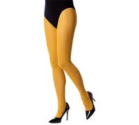 NOQ Collants unis pour femme 40 deniers collants colorés décontractés collants sensuels avec pied semi-transparent Mireille, curry, L