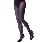 NOQ Collants unis pour femme 40 deniers collants colorés décontractés collants sensuels avec pied semi-transparent Mireille, graphite, L