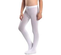NOQ Corina Plain Collants épais pour fille, 120 deniers, pour chambre d'enfant, danse classique, opaque, noir, marine, blanc, rose, Bianco, 146/152 cm