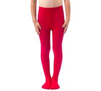 NOQ filles collants en tricot uni aux pieds chauds opaques école enfant bas Ballet danse spectacle pépinière, Lipstick 104/110 cm