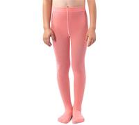 NOQ filles collants en tricot uni aux pieds chauds opaques école enfant bas Ballet danse spectacle pépinière, Salmon 140/146 cm