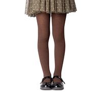 NOQ filles collants en tricot uni aux pieds chauds opaques école enfant bas Ballet danse spectacle pépinière, Chocolate 134/140 cm