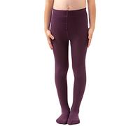 NOQ filles collants en tricot uni aux pieds chauds opaques école enfant bas Ballet danse spectacle pépinière, Prugna 116/122 cm