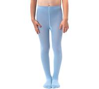 NOQ filles collants en tricot uni aux pieds chauds opaques école enfant bas Ballet danse spectacle pépinière, Baby Blue 146/152 cm