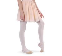 NOQ Isadora Collants en velours pour fille - 50 deniers opaques pour femme - Orteils invisibles - Pour la danse, gymnastique, l’école, Bianco, 146/164 cm