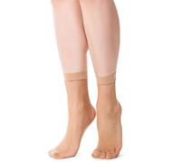 NOQ Jessica Chaussettes au-dessus de la cheville en résille pour femme Noir/beige Taille unique, beige, Taille unique