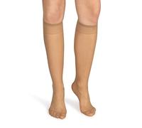 NOQ Lot de 2 paires de chaussettes mi-hautes transparentes pour femme - Style décontracté - Sans pression - Avec haut confortable - Taille unique, naturel, Taille Unique