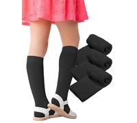 NOQ Lot De 3 Paires De Chaussettes Hautes Côtelées Pour Fille 100 Den : Mélange De Viscose Doux, Chaud Et Extensible, Disponible Dans Des Couleurs Élégantes Pour Les Enfants - Nero 18/22
