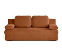 Nora - canapé 3 places convertible avec coffre en tissu texturé - Terracotta Terracotta G