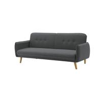 Concept Usine - Canapé scandinave convertible 3 places Nora - Gris foncé, pieds en bois