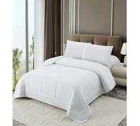 NORA HOME Couette Tempérée 150x220 cm Lit 1 Personne. Anti-acariens. Antibactérienne. Douce. Légère. Fibre 3D 200 g/m² pour Toute l'Année. Édredon Printemps Été Automne Hiver - ANETO