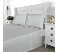 NORA HOME Parure de lit 180 x 200 cm, coton, 300 fils, draps 180 x 200 cm, coton gris pour lit de 180 cm - Juliette