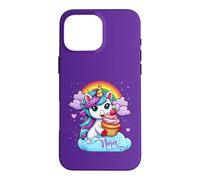 Nora Licorne avec Cupcake Violet Coque pour iPhone 16 Pro Max