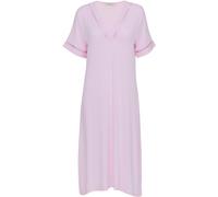 Nora Rose Nora Rose Pink Solid Modal Lycra Jersey Insert Lace Short Nightdress