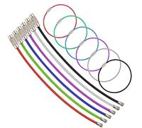 NORACLAN Lot de 30 porte-clés en acier inoxydable avec câble de 20,3 cm pour activités en plein air, randonnée, bagages, porte-clés coloré avec revêtement en nylon