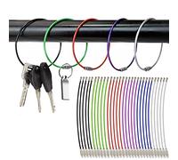 NORACLAN Lot de 30 porte-clés en acier inoxydable de 20,3 cm, pour étiquettes de bagages en plein air, randonnée, porte-clés avec revêtement en nylon coloré