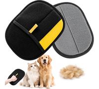 NoraGlaze Lot de 2 gants de toilettage pour chats et chiens, gants de toilettage double direction pour enlever les poils morts, outil de nettoyage réutilisable pour canapé, tapis, literie, vêtements