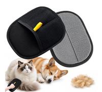 NoraGlaze Lot de 2 gants d'épilation d'animaux avec prise en main améliorée pour chiens et chats - Outil de toilettage doux pour canapés, tapis, draps de lit et intérieurs de voiture, réutilisables et