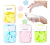 NoraGlaze Lot de 240 feuilles de savon portables pour voyage - Mini flocons de papier pour lavage des mains, savon à usage unique au format de poche avec extraits de plantes, motif pétales floraux
