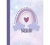 Norah: A personalized Rainbow Primary Draw and Write Composition notebook with name: Kindergarten to Grade 3 for Handwriting and story writing