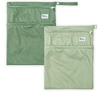 Nora's Nursery Lot de 2 sacs humides et secs avec deux poches à fermeture éclair, sacs réutilisables et lavables pour la natation, les voyages, la plage, la piscine, la garderie, les couches en tissu,