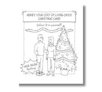 Norbert & Val Carte de Noël humoristique Cost of Living Colorez-la en vous-même, 18,4 x 15,4 cm, multicolore