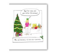 Norbert & Val Carte de Noël humoristique Val avec nourriture et boissons de Noël Multicolore 18,4 x 15,4 cm
