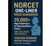 NORCET Nursing Officer One-Liners Mega Handbook: Complete 20000+ High-Yield Facts for AIIMS, ESIC, DSSSB & State Nursing Exams: Unit-wise Complete Syllabus Coverage with 20000 one liner