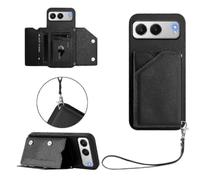 Nord 4 Phone Case with Card Holder and Kickstand Function Soft Silicone Cover with Wrist Strap for OnePlus Model