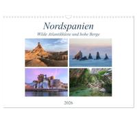 Nord de l'Espagne, côte atlantique sauvage et hautes montagnes, Version française (Calendrier mural 2026 DIN A3 portrait), Calendrier CALVENDO mensuel