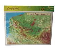 Carte en relief - Nord-Pas-de-Calais - 42 x 31 cm | Relief Editions