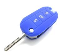 Nordecco Coque de clé en silicone pour Citroën C3 MK3 SX Shine Lounge Dispatch C5 Aircross, Peugeot 208 308 408 508 2008 3008 4008 Traveller Télécommande à 3 boutons Bleu
