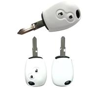 Nordecco Coque de clé en silicone pour Renault Trafic Clio Kangoo Master Modus Twingo Thalia I, LADA Largus, Dacia Duster Logan Sandero, Nissan NV300, Opel Vivaro B Movano 2 boutons (blanc)