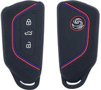 Nordecco Coque de clé en silicone pour télécommande sans clé ENYAQ Skoda iV 80x 85x SportLine Plus 2022 2023 2024 2025 (noir)