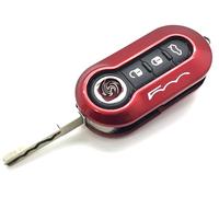 Nordecco Coque de clé pour Fiat 500 500C 500L Abarth Grande Punto Brava Fiat Panda Stilo Linea 3 boutons Rouge