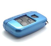 Nordecco Coque de protection en plastique rigide ABS brillant pour Range Rover Velar Vogue Range Sport Evoque Discovery Freelander SVR 5 boutons Bleu