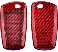 Nordecco Étui de protection 100 % fibre de carbone véritable pour clé intelligente 3/4 boutons compatible avec BMW F30 Rouge F12 F13 F20/52 F22 F30 F31 F32 F33 F34 F35 F36 F84 G31