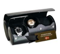 Nordform Travellers Set (Grail + Trinity) - Leather Watch Case for 1 and 3 Watches - Premium Storage Rolls for Men - Travel Box Organizer with Padded Protection - Black