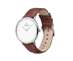 Nordgreen Montre de Design scandinave - Quartz analogique, Argent/Or, Bracelets en Cuir/Maille interchangeables, Montre-Bracelet élégante, Mixte, résistante à l'eau, Moderne, modèle Native