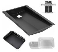 Nordic Bbq Store Bac à graisse 62757 avec bac de récupération 67047 et 10 doublures en aluminium pour Weber Genesis 300 Series E310 E320 E330 S310 S320 S330 avec boutons de commande avant