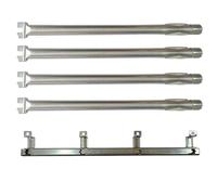Nordic Bbq Store Lot de 4 brûleurs de barbecue [4551203] et tube à canal croisé [4551213] pour barbecues Weber Spirit E-410, E-425, EP-425, SP-435 (fabriqués en 2025 et ultérieurs), acier inoxydable