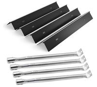 Nordic Bbq Store Lot de 4 pièces de rechange pour barbecues Napoleon Freestyle 425 et Legend 425, plaques de séar en acier émaillé et brûleurs de barbecue en acier inoxydable SS 304, lot de 4 pièces