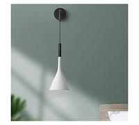 Nordic Bedside Wall Pendant Lights E27 LED Bedroom Wall Lamp for Living Room Stair Hotel Kitchen Lights Fixture Black White Gray (Lampshade Color : Black Color) (White color)