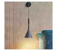 Nordic Bedside Wall Pendant Lights E27 LED Bedroom Wall Lamp for Living Room Stair Hotel Kitchen Lights Fixture Black White Gray (Lampshade Color : Black Color) (Gray Color)